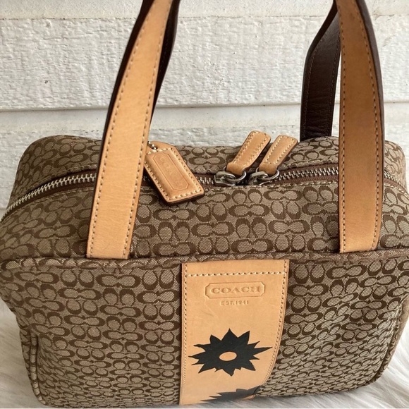 COACH Signature Monogram Vanity Case Tote Handbag - Picture 2 of 10